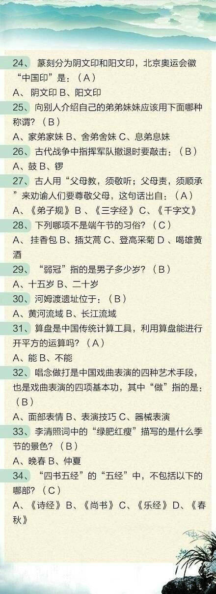 100道省考文化常識題，測測這些題你都會嗎