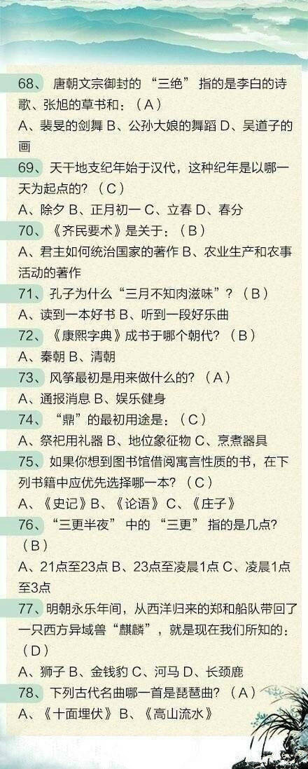 100道省考文化常識題，測測這些題你都會嗎